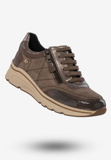 Sneakersy Damskie Buty Skórzane Na Platformie Capuccino Maciejka P2120-02/00-9