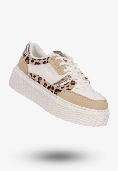 Sneakersy Damskie BIG STAR Buty Sportowe Półbuty Na Platformie Białe/Beżowe SS274357