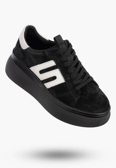 Sneakersy Damskie FILIPPO Skórzane Buty Sportowe Półbuty Czarne DP7175