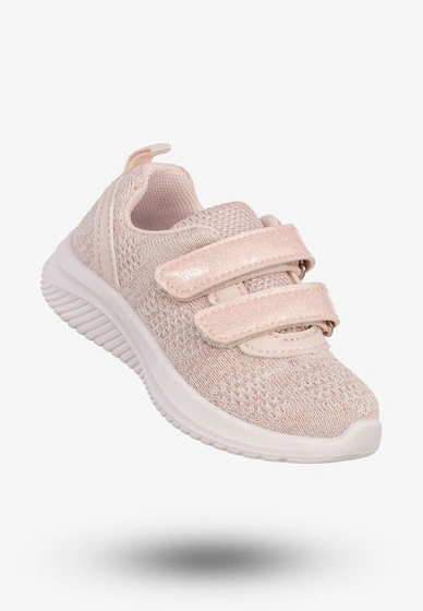 Sneakersy Dziecięce Na Rzepy Buty Sportowe Lekkie Pudrowy Róż Apawwa