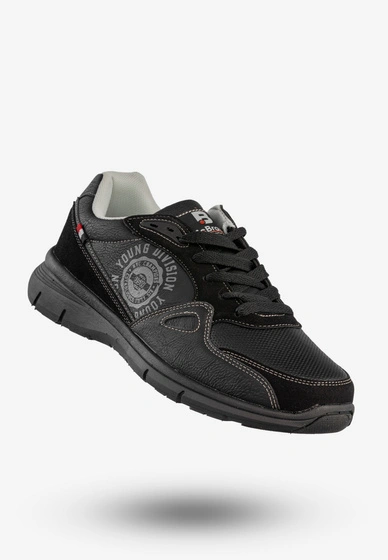 Sneakersy Męskie McBraun Ekoskóra Buty Sportowe Czarne 24MN03-6754