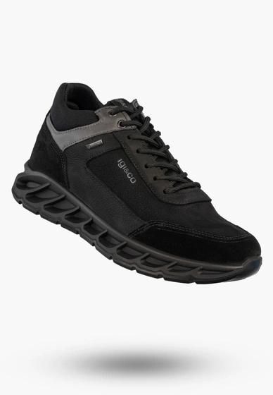 Sneakersy Męskie Skórzane Buty Wodoodporne Sportowe Czarne IGI&CO 8626500