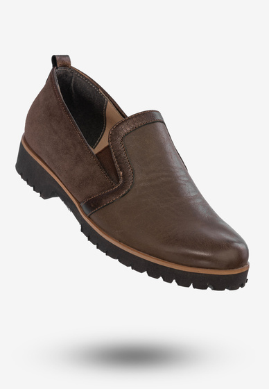 Buty Damskie Półbuty Ze Skóry Naturalnej Eleganckie Brązowe 1644