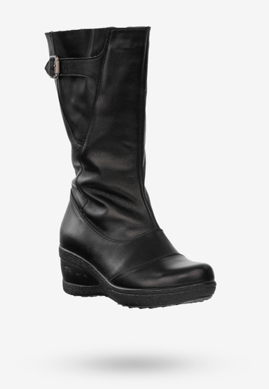 Buty Damskie Kozaki Ze Skóry Naturalnej Ocieplane Na Zimę Czarne 54