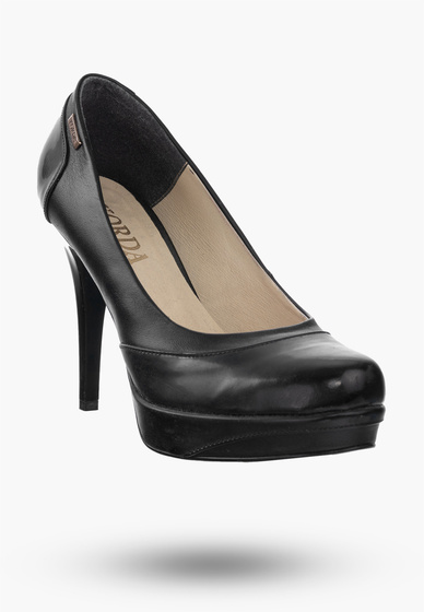 Buty Damskie Szpilki Czarne Ze Skóry Naturalnej Korda 1260