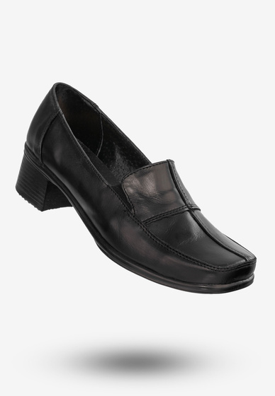Półbuty Damskie Buty Mokasyny Skórzane Czarne Opal 74