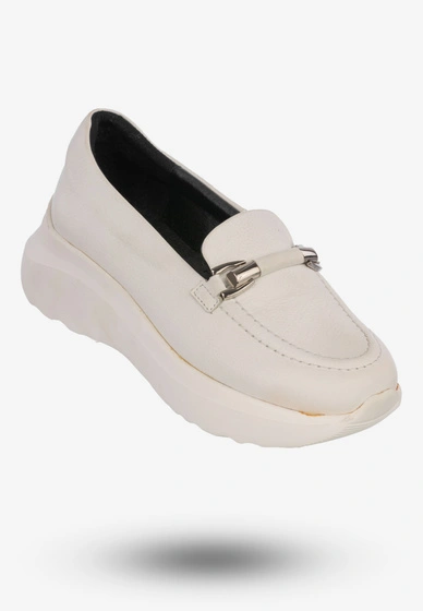 Buty Damskie Półbuty Skórzane Na Wiosnę Lato Białe Eleganckie 3374/010-P