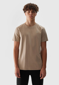 Koszulka Męska 4F Sportowy T-shirt Beżowy Regular TTSHM1154