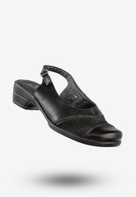 Sandały Damskie Skórzane Buty Czółenka Wygodne Czarne Demi 913