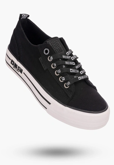 Trampki Damskie Big Star Czarne gruba podeszwa KK274013